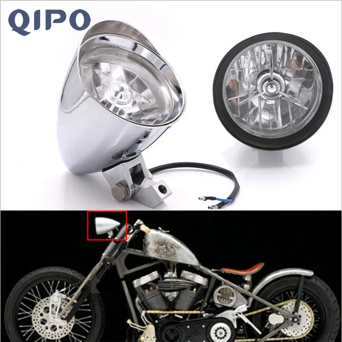 Motorcycle retro headlights Suitable for Harley front fog lights Chrome plated fog lamp assembly