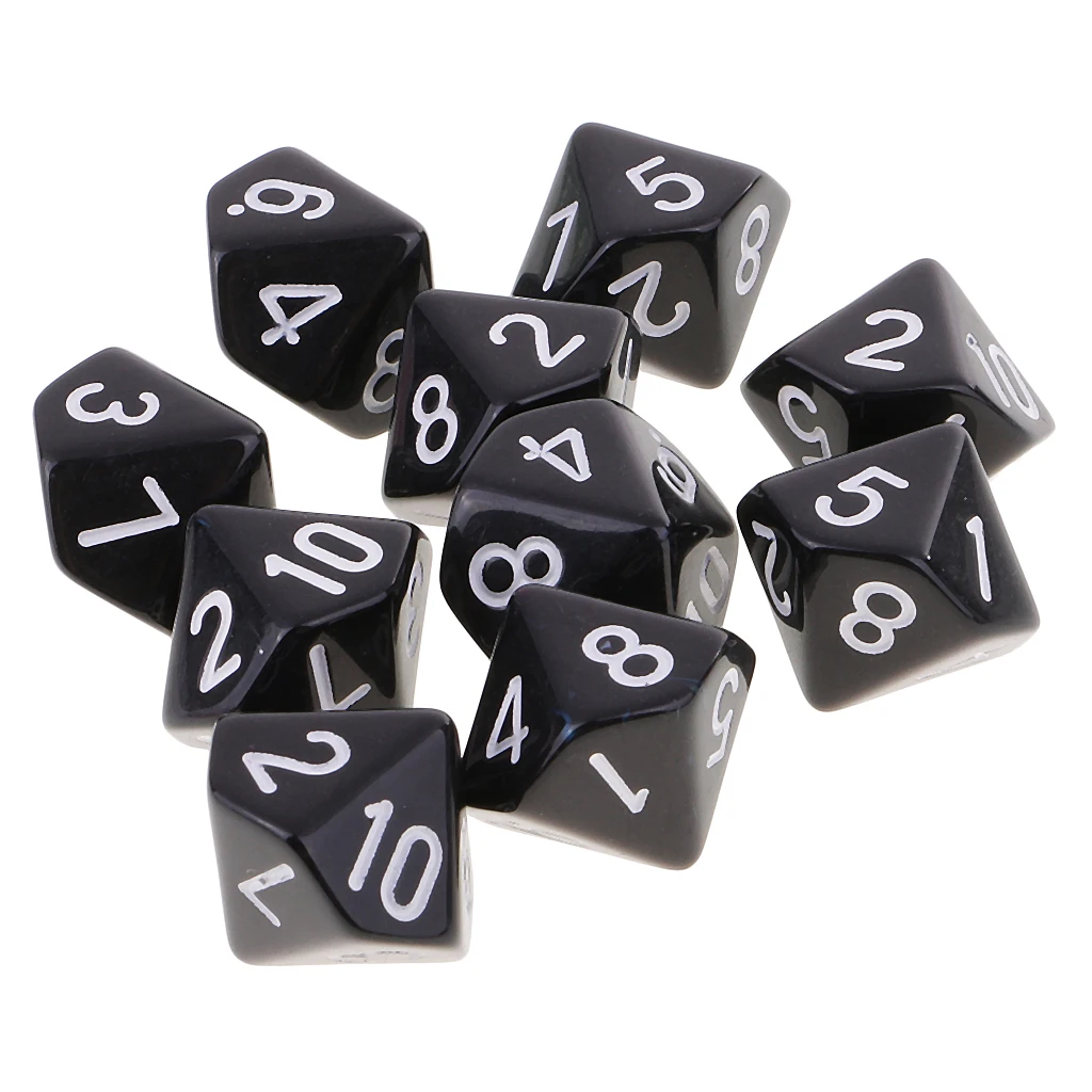 Perfeclan 10pcs 10 Sided Dice D10 Polyhedral Dice for Dungeons and Dragons Games 10 Sided Dice for Entertainment