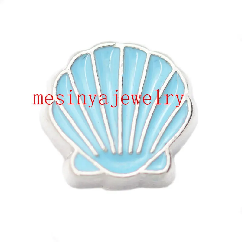 

10pcs Blue Shell Custom Floating Charms For Glass Locket