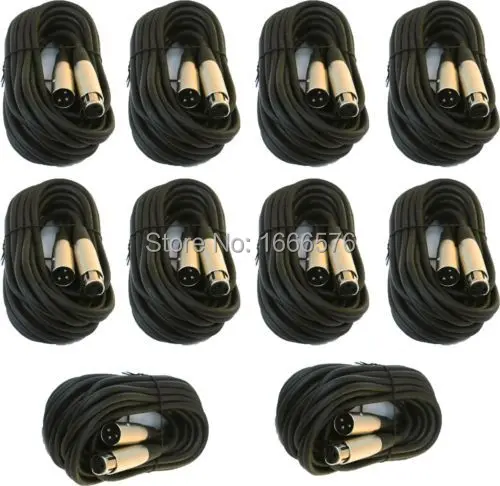 

KL High Quality 10 lot 25ft xlr male female 3pin MIC Shielded Cable microphone cord pack