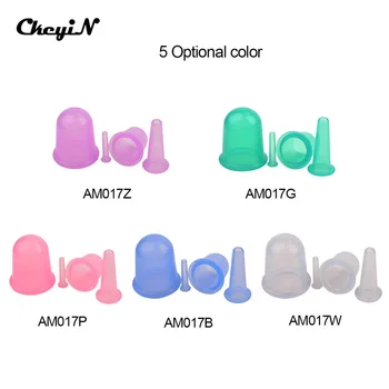 

4 Pcs Vacuum Silicone Body Cupping Cup Set Facial and Body Therapy Cans Suction Cup Anti-cellulite Massager Health Care M017Q 31