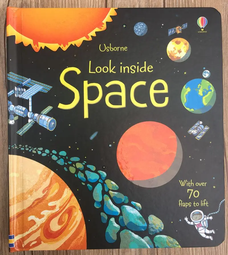 Британская английская 3D Usborne Look inside Space picture book обучающая детская книга с более чем