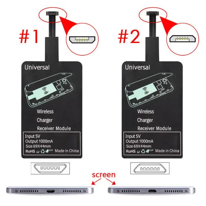 Универсальный QI беспроводной зарядки приемник модуль Pad для микро-USB мобильного телефона NK-Shopping