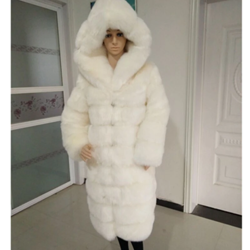 Женская куртка из искусственного меха размера плюс 4XL модная синяя парка с