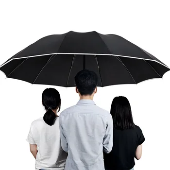 

High quality 12 Ribs Automatic Umbrella Men Rain Woman Windproof Large Male Women Sun 3 Folding Big Umbrella Outdoor Parapluie