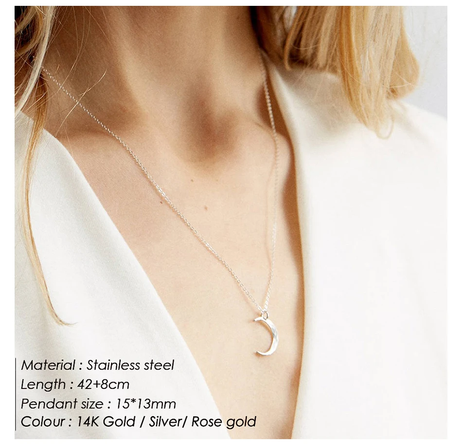E-Manco ожерелье из нержавеющей стали, женское ожерелье с подвеской в виде Луны, изящные чокеры, ожерелье для женщин, подарок на выпускной
