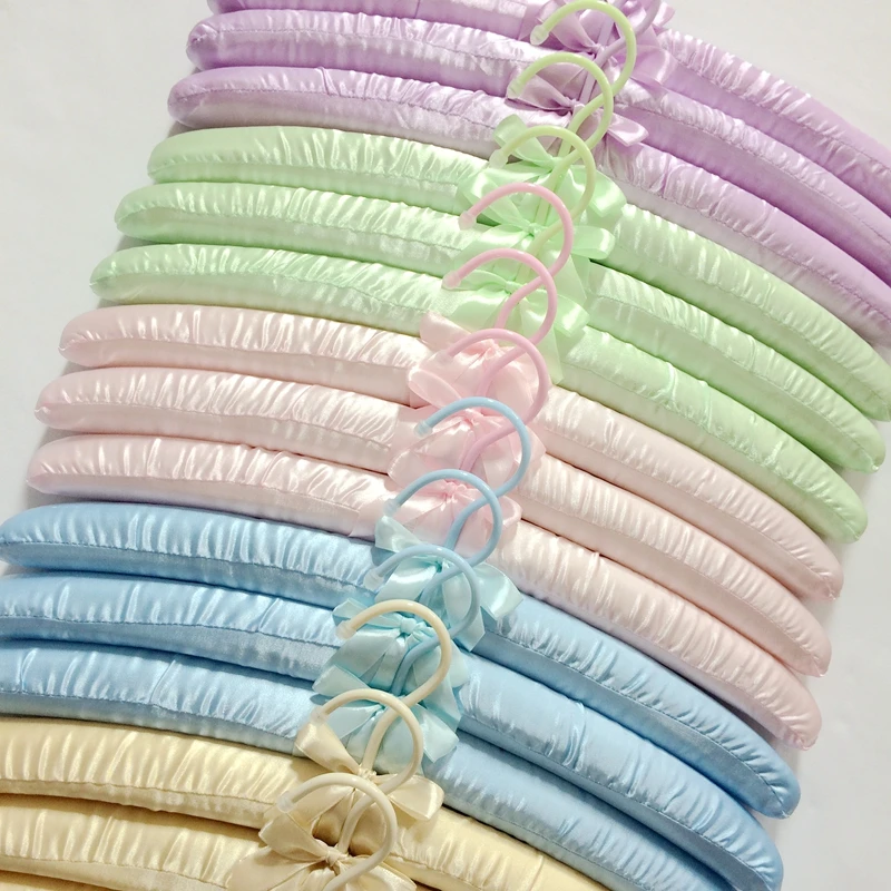 

5pcs/lot 40cm silk cloth hanger fabric clothes sponge racks clothing hangers
