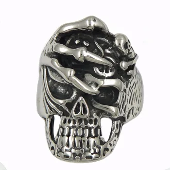 

Fanssteel Stainless Steel Jewelry CLAW PRESS ON SKULL RING FSR13W82
