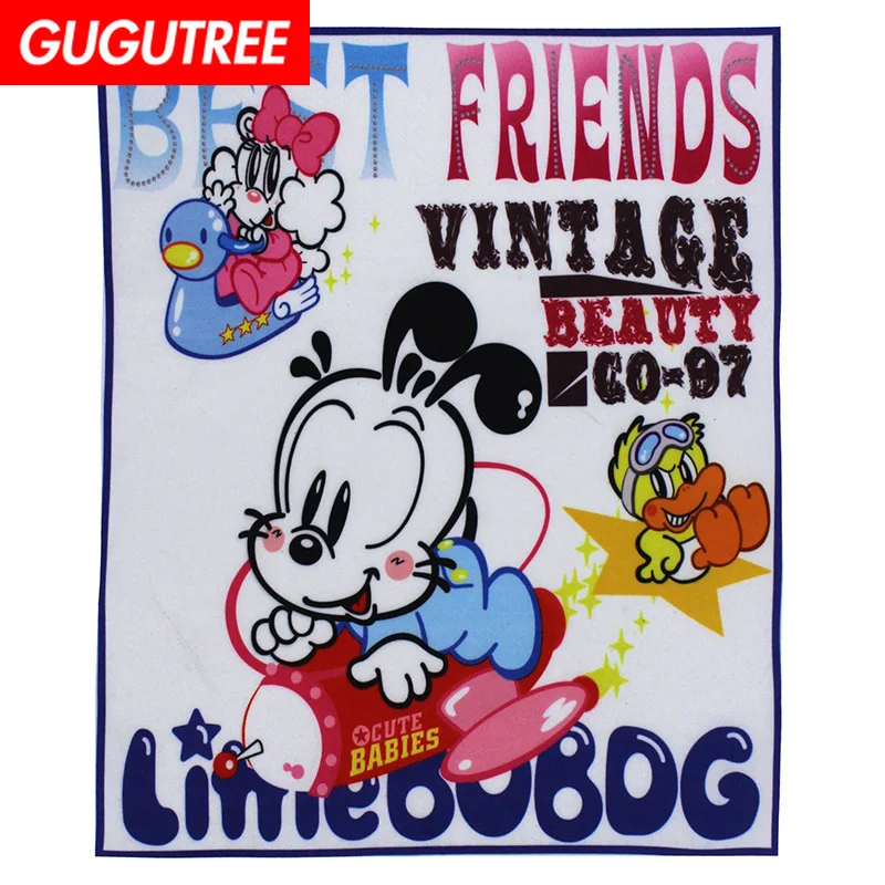 

GUGUTREE embroidery printed big dogs letter patches cartoon animal patches badges applique patches for clothing XC-396