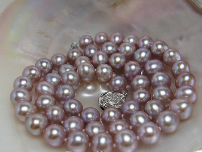 

huij 001832 Freshwater OUTSTANDING Lavender BLUE 7-8mm pearl sterling.925 silver necklace