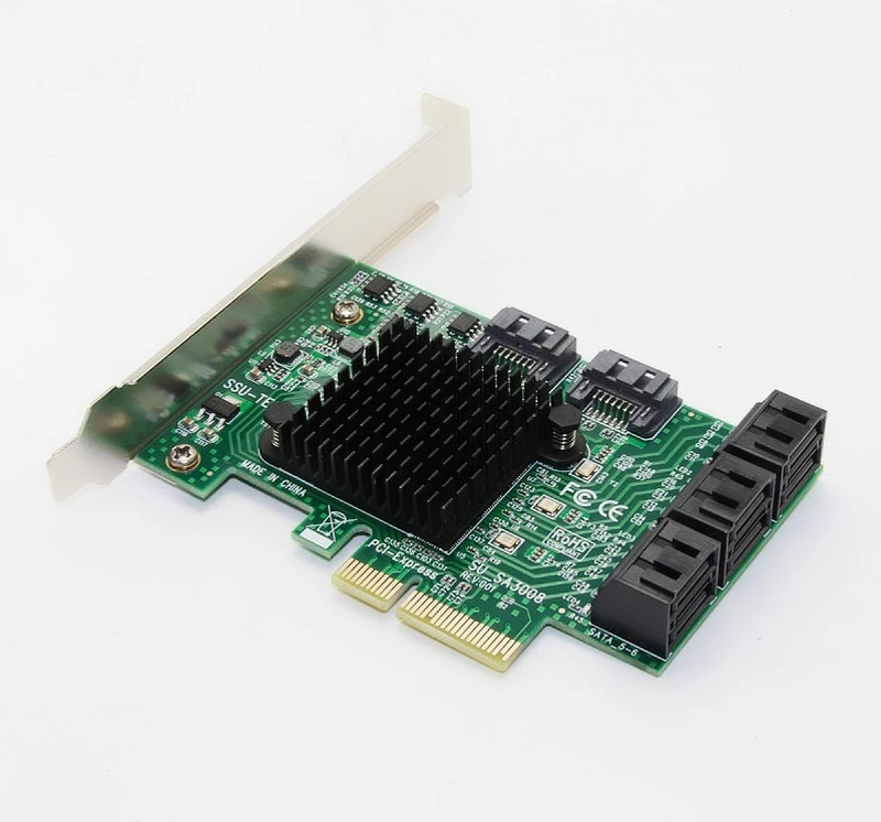 SATA карта PCI e Express для 3 0 III SSD PCIe 8 портов плата расширения адаптер Райзера с