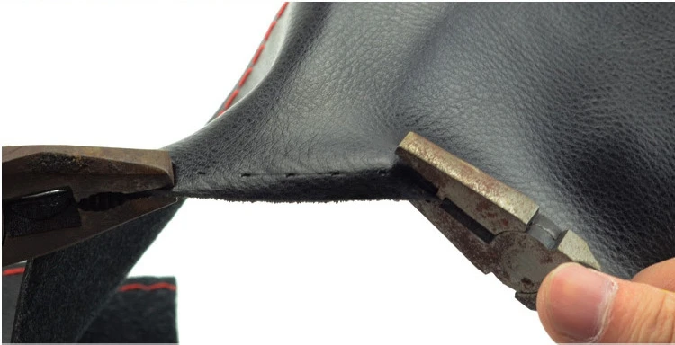 Чехлы рулевого колеса автомобиля ручной пошив подходит внешний диаметр 37-38 см DIY натуральная кожа оплетка на руль автомобиля