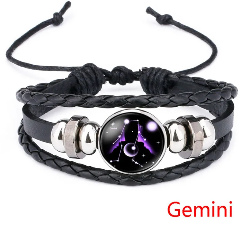 12 знаков зодиака Braclet ювелирные изделия со стеклом кабошон Зодиак созвездие
