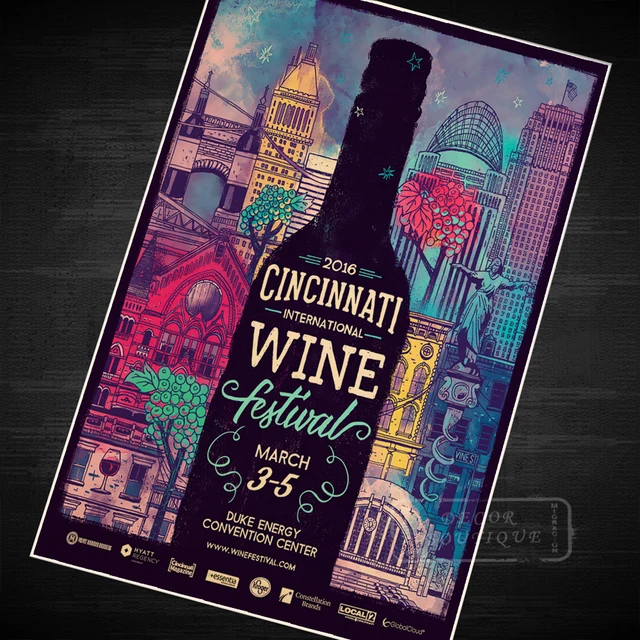 Online Cincinnat Wine Festival Music Cl Propaganda Vintage Cincinnat Wine Festival Music Cl Propaganda Vintage Kraft Decorative Poster Diy Wall Canvas Sticker Delicate Home Bar Decor G