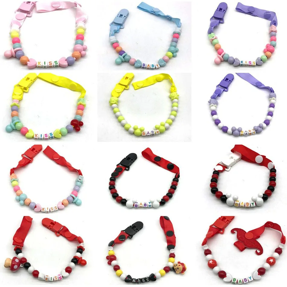

Baby Pacifier Clip Chain New Baby Boys Girls Pacifier Clips Newbaby Dummy Pacifier Chain Clip Holder Baby Nipple Feeding Aids