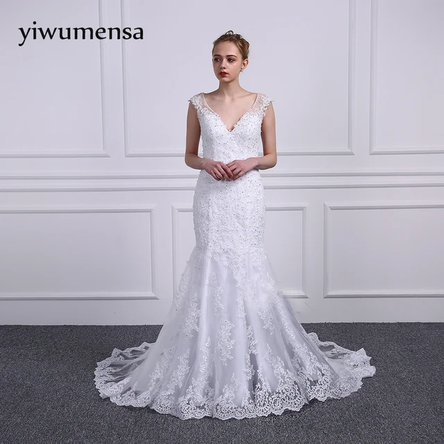 yiwumensa vestidos de noiva modelo real sirena vestido de novia 2017