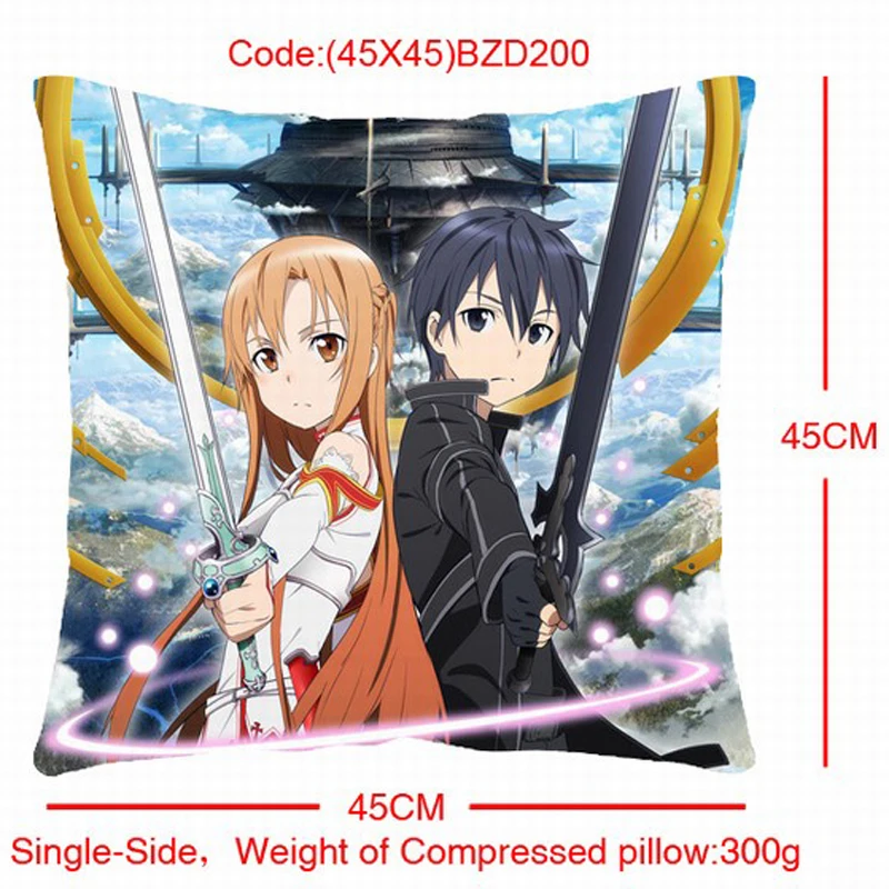 

Free Shipping 18"Sword Art Online Anime Pillow Cushion Single Side Colorful Stuffed Plush Animal Soft Toy Figure Doll Toys Gift