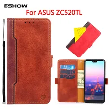 

ESHOW Case for ASUS 3 MAX ZC520TL PU Leather Wallet Flip Case Fund Splicing Contrast Color Book Case for ASUS ZC520TL Phone Shin