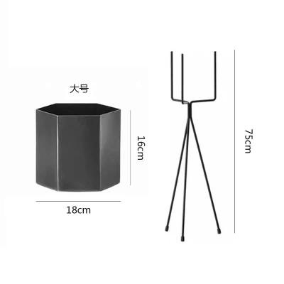 Современный дизайн, модные металлические полки для цветочных горшков, популярный поднос для цветочных горшков, украшение для гостиной, стоящая корзина для растений, поднос - Цвет: M black