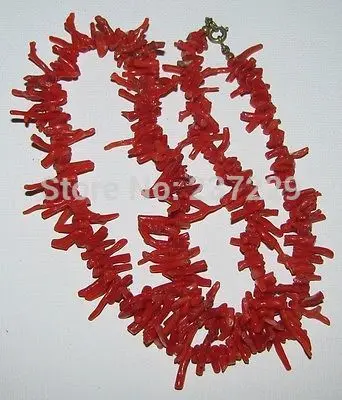 

Wholesale XSZ2022 ^^^^^ Vintage Genuine Red Branch Coral Bead Necklace 18"