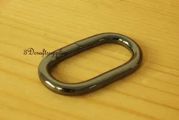 

metal oval Rings oval loop for webbing gunmetal 32 mm 1 1/4 inch 10pcs AB119