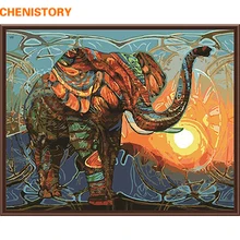 CHENISTORY Абстрактная живопись Африка слон животные Сделай Сам Живопись по номерам Современная Настенная живопись на холсте для домашнего творчества