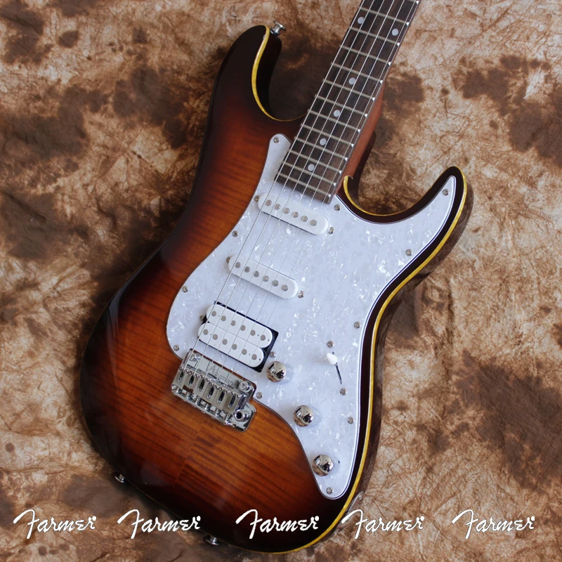 

48 hour shipments/Farmer custom Tom electric guitar/DROP TOP CLASSIC HSS NATURAL YELLOW SUN/free shipping