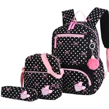 Fashion Dots 3pcs/set School Bags Backpack Ultralight Schoolbag Kids Backpacks For Children Girls Primary School Bags Mochila Fashion Dots 3pcs/set School Bags Backpack Ultralight Schoolbag Kids Backpacks For Children Girls Primary School Bags Mochila