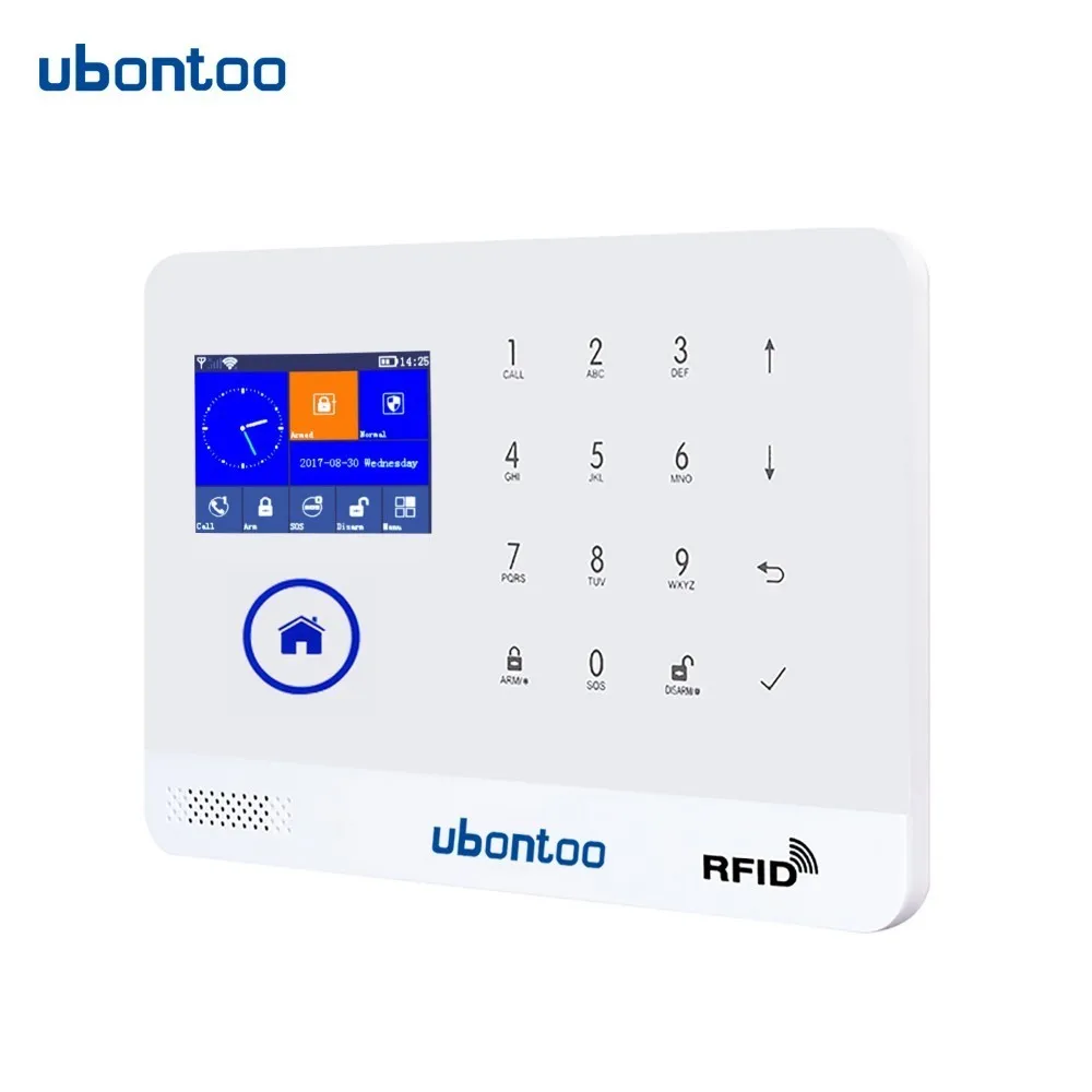 ubontoo EN RU ES PL DE FR IT Switchable Wireless Home Security WIFI GSM GPRS Alarm system APP Remote Control RFID Arm/Disarm ubontoo EN RU ES PL DE FR IT Switchable Wireless Home Security WIFI GSM GPRS Alarm system APP Remote Control RFID Arm/Disarm