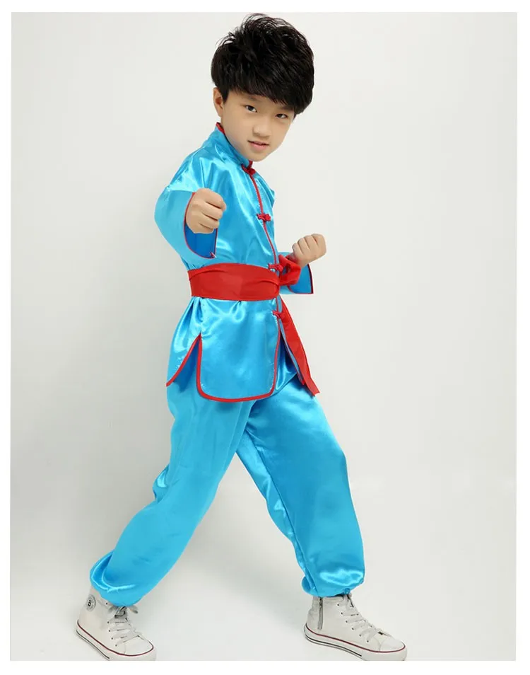 Tae Kwon Do Kids Wushu/Китайская традиционная одежда для мальчиков китайский костюм для кунг-фу Униформа кунг-фу для мальчиков и девочек костюмы кунгфу