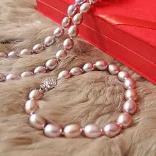 8-9 мм, большой размер, Модный комплект из ожерелья и браслета с пресноводным жемчугом, красивые ювелирные изделия, вечерние серьги в подарок+, 925 серебряные серьги-гвоздики с жемчугом