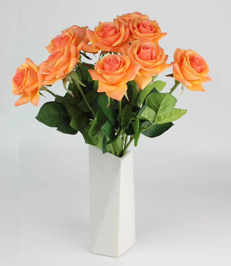 Купить 2 лот получите дополнительную скидку 10% OFF) 11 шт./лот дома/Свадебные украшения из искусственных цветов, для невесты Букет латексная реальная на ощупь роза цветы