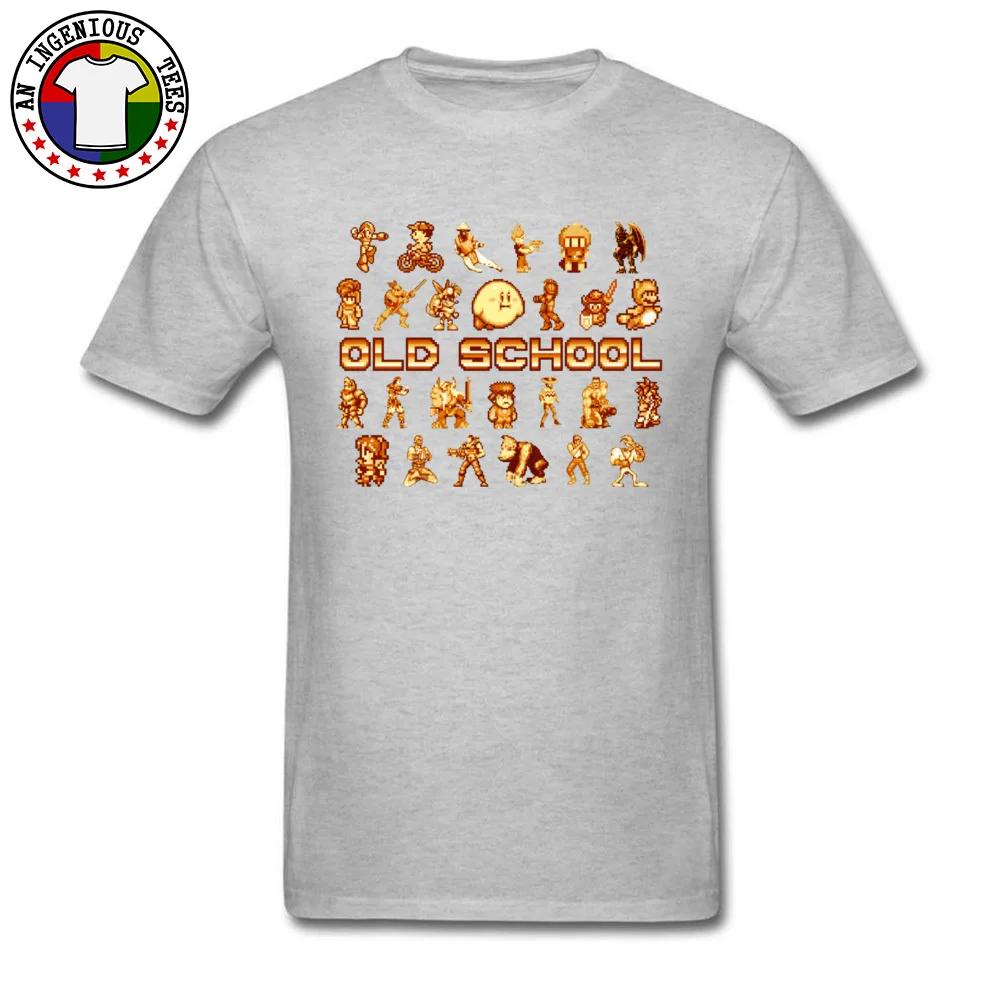 DesignGroup Short Sleeve Tops Shirts Summer/Autumn Dominant O-Neck Pure Cotton T Shirts Men T-shirts Golden Age of Gaming 18021  Golden Age of Gaming 18021 grey
