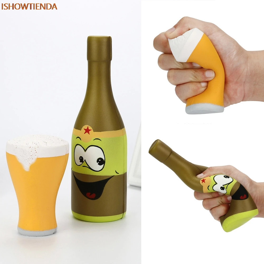 Бутылка пива и чашки Squeeze Toy мягкими замедлить рост декомпрессии игрушка стресса