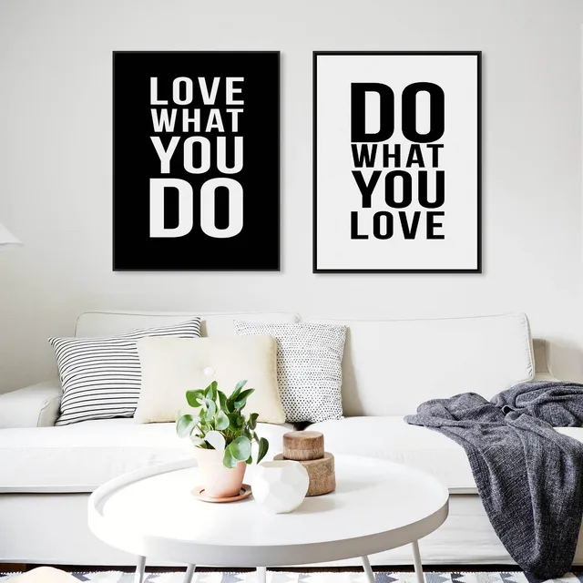 Minimalist Black White Motivational Typography Love Quotes