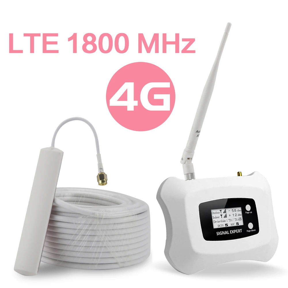 4G الخلوية مكرر إشارة GSM 1800 MHz الفرقة 3 شاشة الكريستال السائل 70dB مكاسب 4G DCS LTE 1800 الهاتف المحمول الداعم 4G مكبر للصوت @ AS-D1