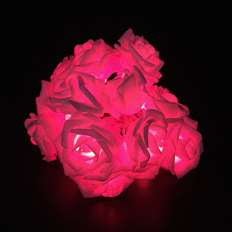 

20LED 2M Rose Flower Led Chrismas Lights New Year Wedding Romantic Christmas Holiday Party Decoration String Fairy Light