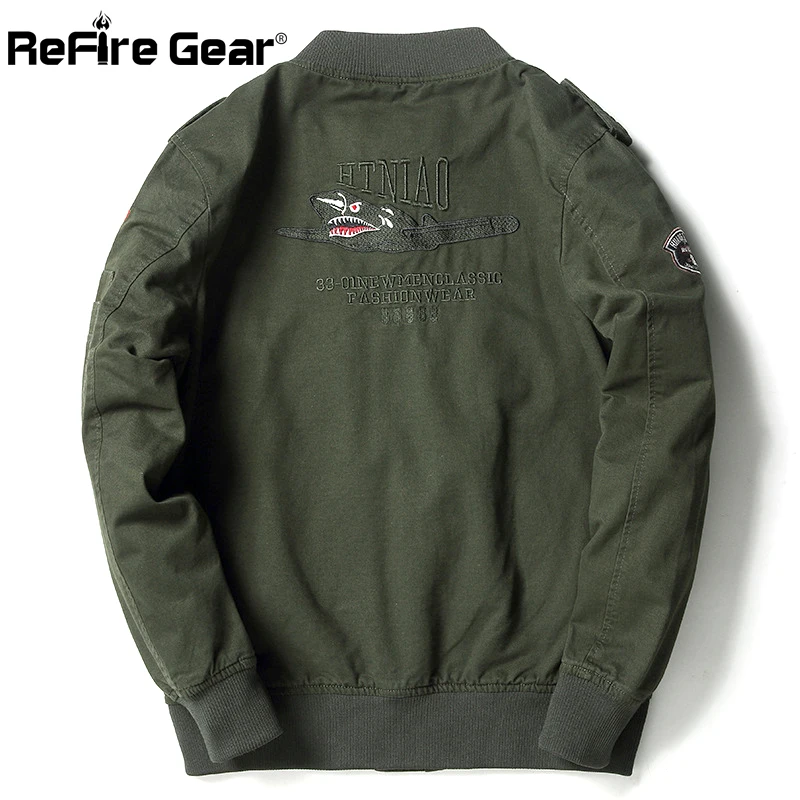 Мужская тактическая куртка бомбер ReFire Gear армейская пилот из хлопка на осень