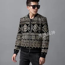 Роскошный мужской черный барокко Золотой Вышивка смокинг с блестками куртка/сцена/танцевальное представление jaceket