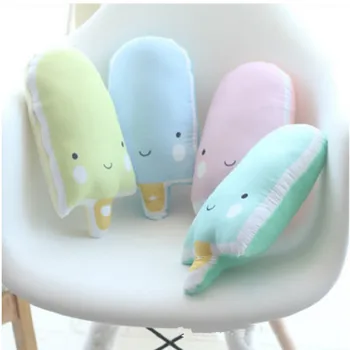 

4 Colors Lovely Cartoon Ice Cream Shape Nordic Style Cushion Pillow Kids Bed Room Decor Baby Calm Sleep Dolls Photo Props Toy