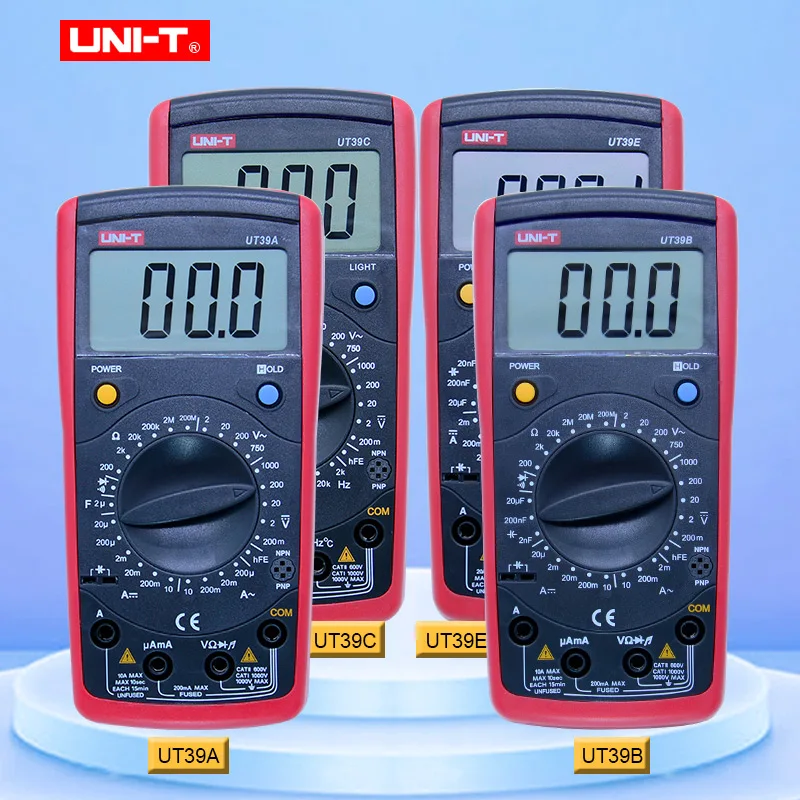 Цифровой мультиметр UNI T UT39A/UT39B/UT39C/UT39E AC DC Ручной multimetro ture rms с ЖК