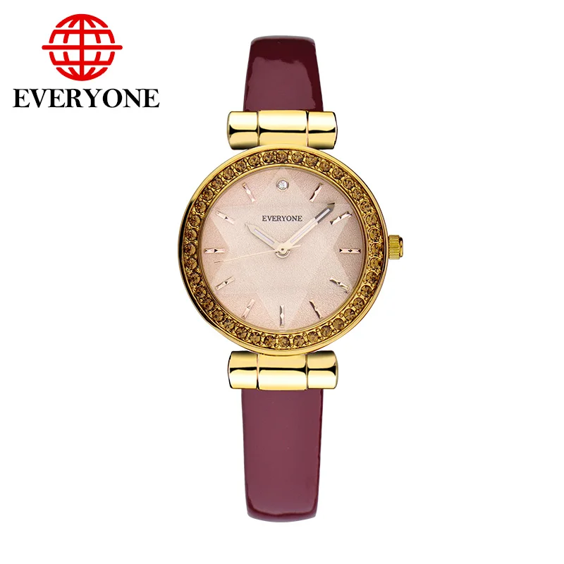 2016 brand everyone women watch quartz luxury relogio masculino waterproof 30 meter watch leather strap watch