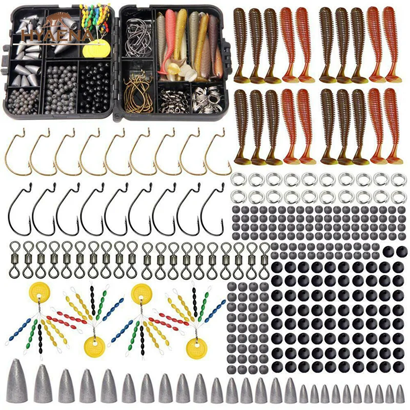 370 шт./корт. Набор аксессуаров для рыболовных снастей включая технические грузы
