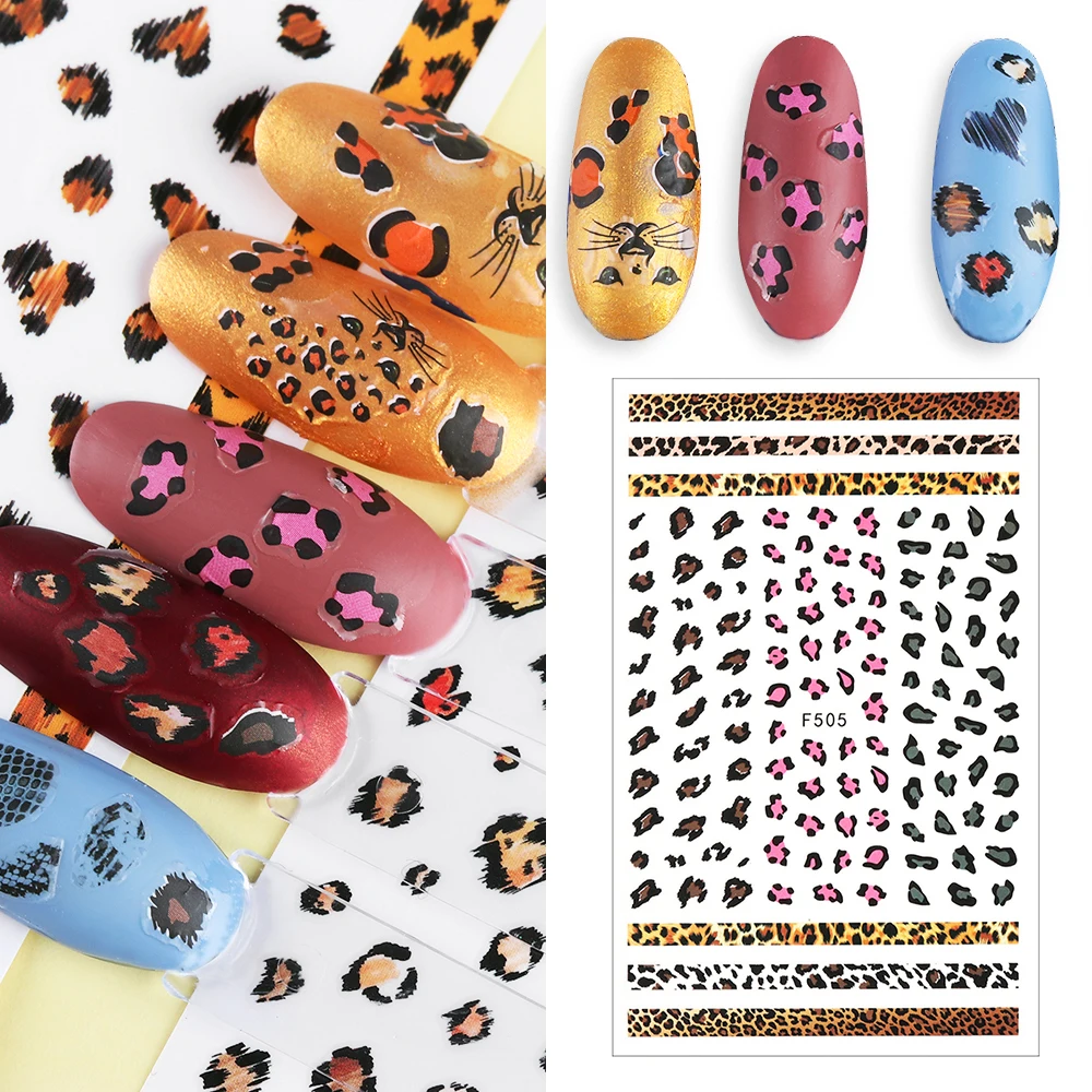 

1Sheet 3D Sexy Leopard Snake Print Stickers for Nail Decorations Manicure Adhesive Tips Polish Wraps Nail Accessory Beauty