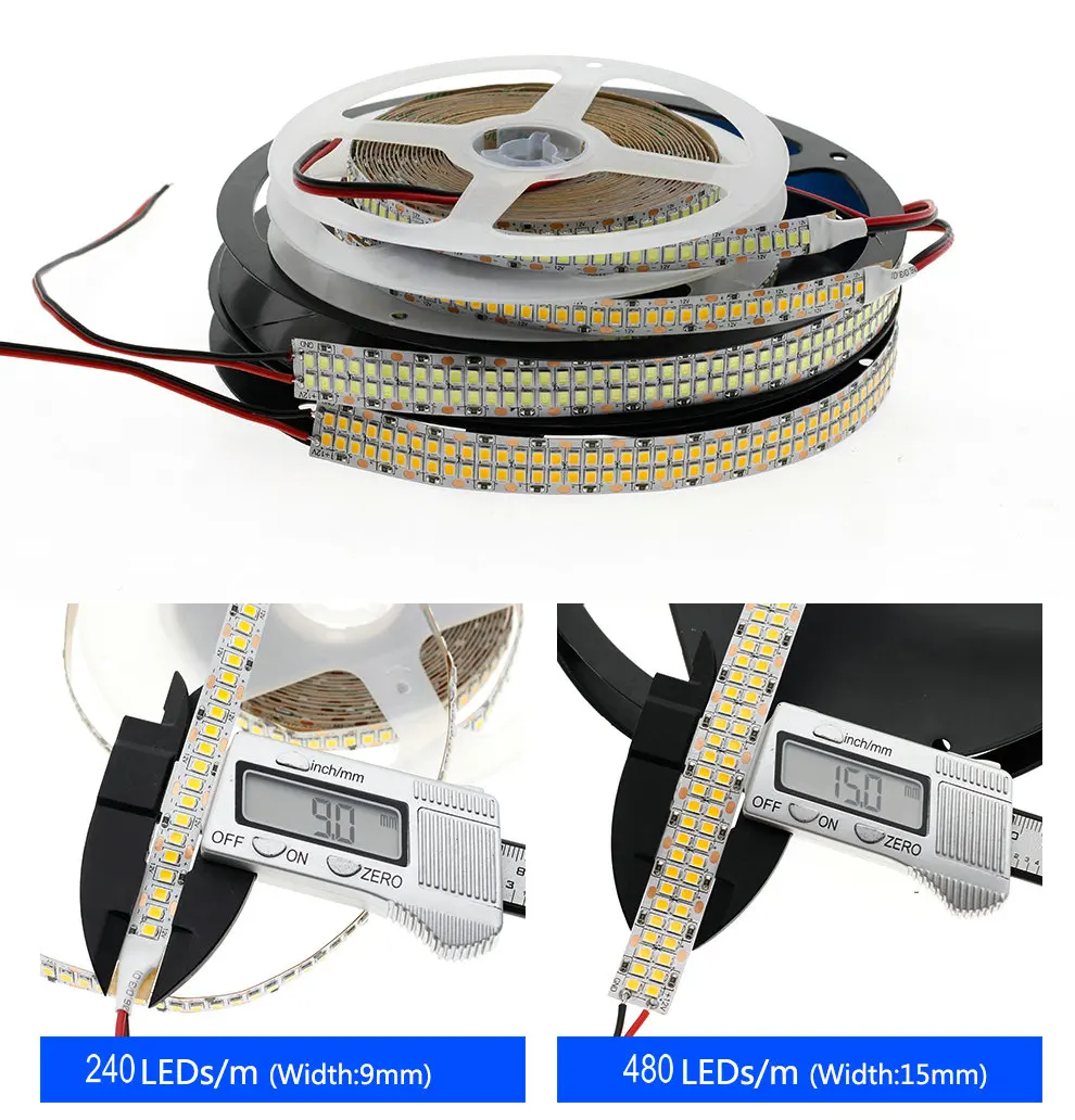 Светодиодные ленты Light 2835 DC12V высокое Яркость гибкая светодиодная лента 240 светодиодный s/m 480 светодиодный s/m украшение дома освещение