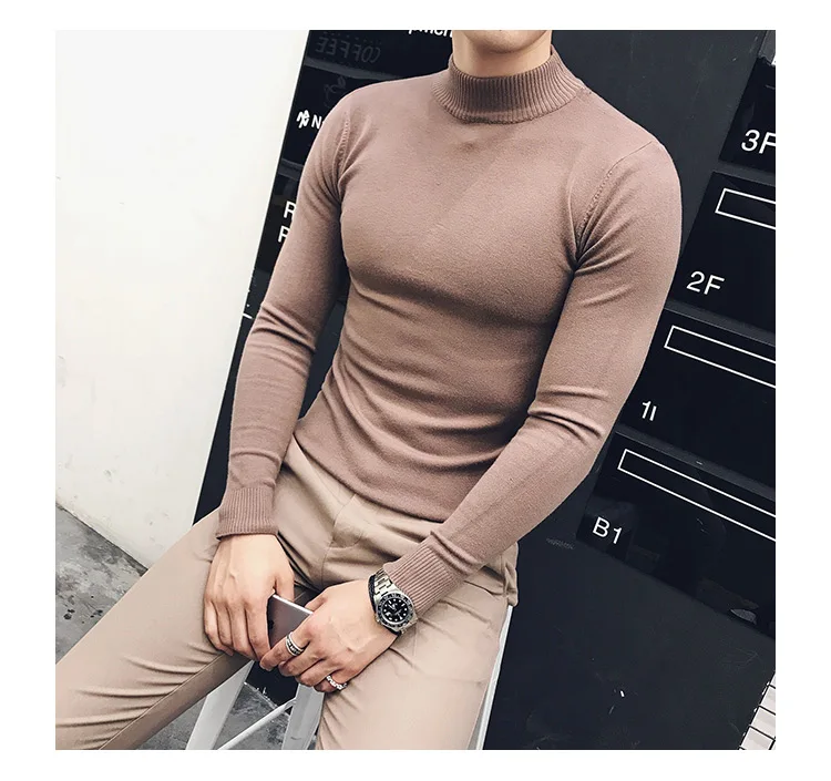 best sweaters for men MRMT 2022 Brand Autumn New Knitting Men's Sweater Pullover for Male Half High Collar  Sweater sweater crewneck