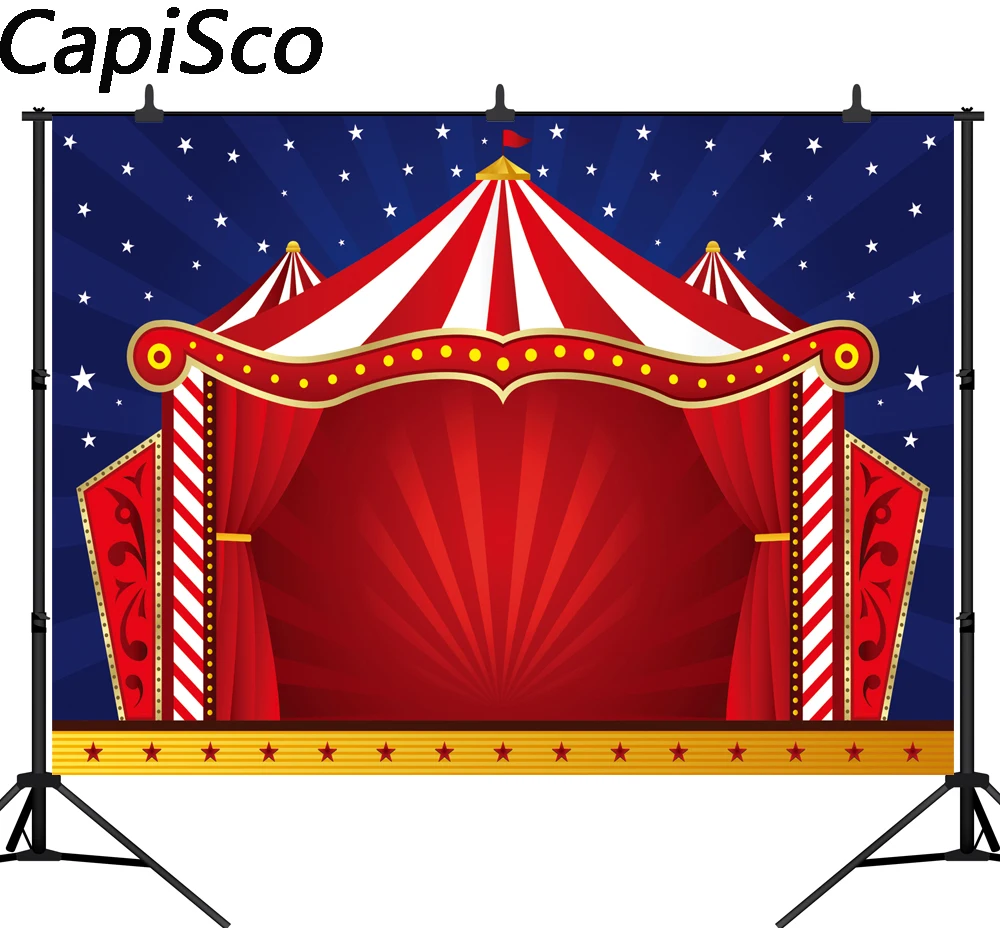 Capisco Photography Backdrop Red Curtains Circus Carnival Birthday Capisco Photography Backdrop Red Curtains Circus Carnival Birthday
