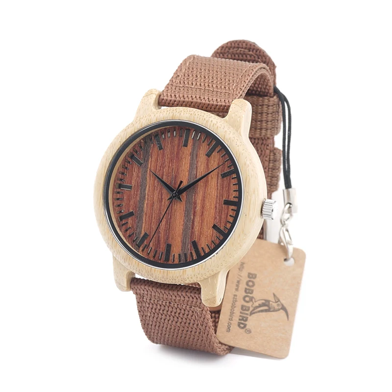 2017 BOBO BIRD Mens Watches Bamboo Watch Luxury Luxury Brand Wristwatches relogio masculino 2035 Quartz Watch for Men C-D10
