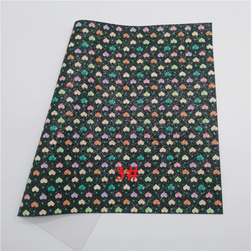 3 Glitterwishcome 21X29 см A4 Размер сердечки напечатаны искусственная кожа ткань, синтетическая кожа листы, матовый блеск для бантов, GM440A - Цвет: 3