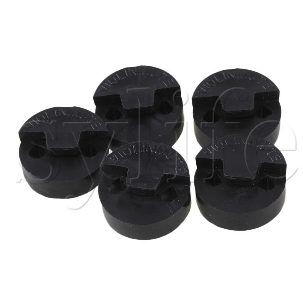

5Pcs Round Rubber Mute For 3/4-4/4 Violin fiddle Black
